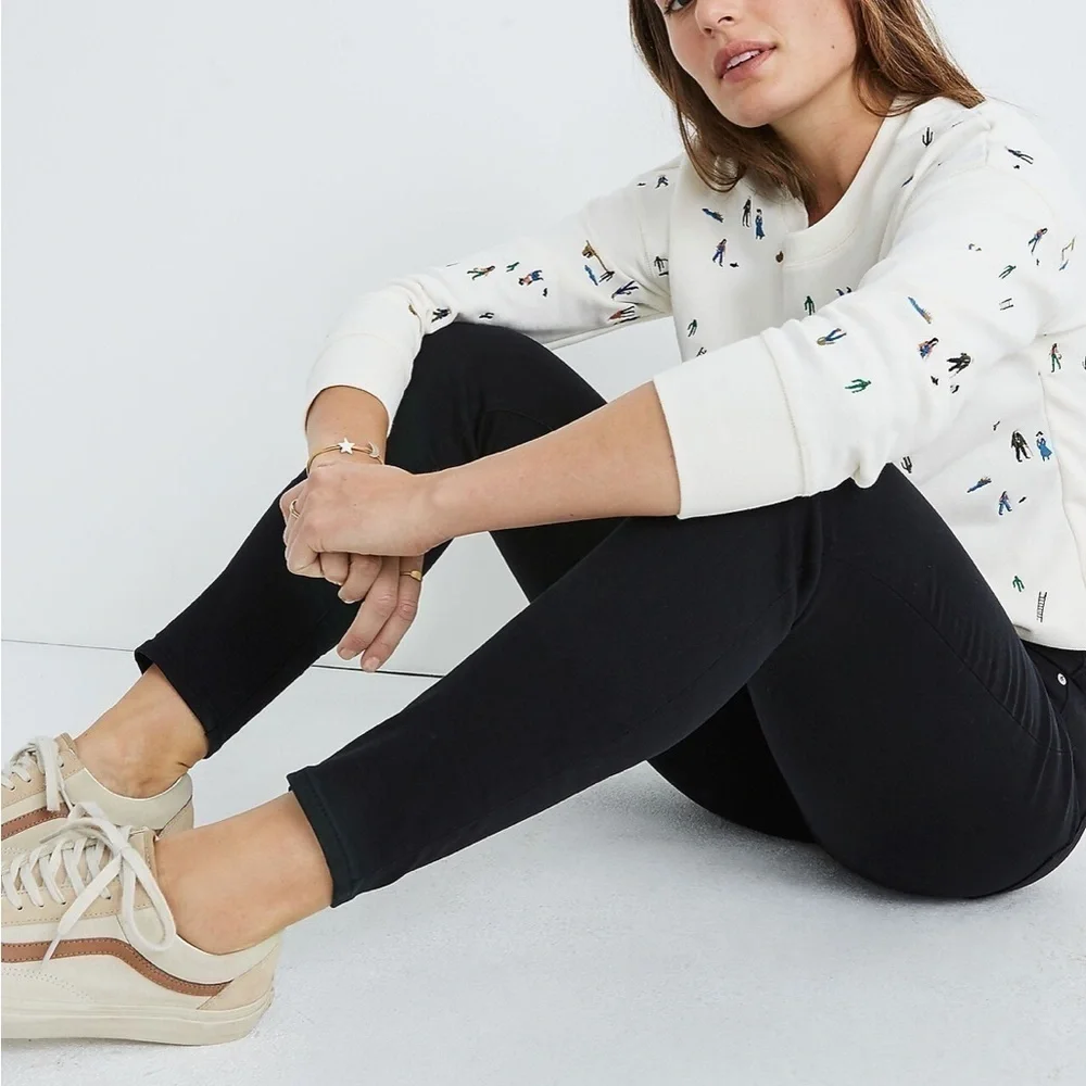 Madewell tall 9” mid rise skinny jeans lunar wash tencel black 24 tall